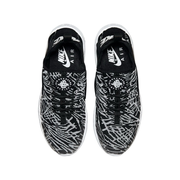 Nike Air Huarache Run Ultra Jacquard Black White Comfort Sole Sneakers - Picture 4 of 11